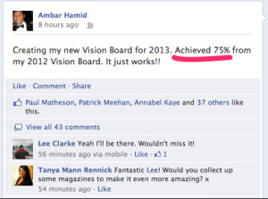 FB Post On Vision Board